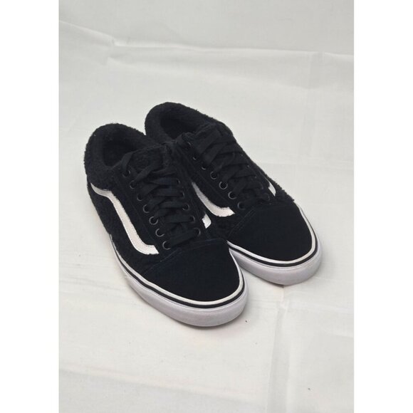 VANS Women’s Sk8 Lo Top Trainers Black Leopard Faux Fur size 9 - Picture 1 of 8